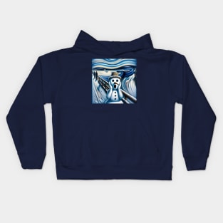 Frosty Frenzy: The Snowman’s Scream Kids Hoodie